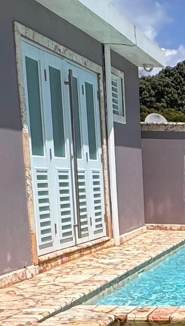 Less than 3 ft from back door to falling in pool