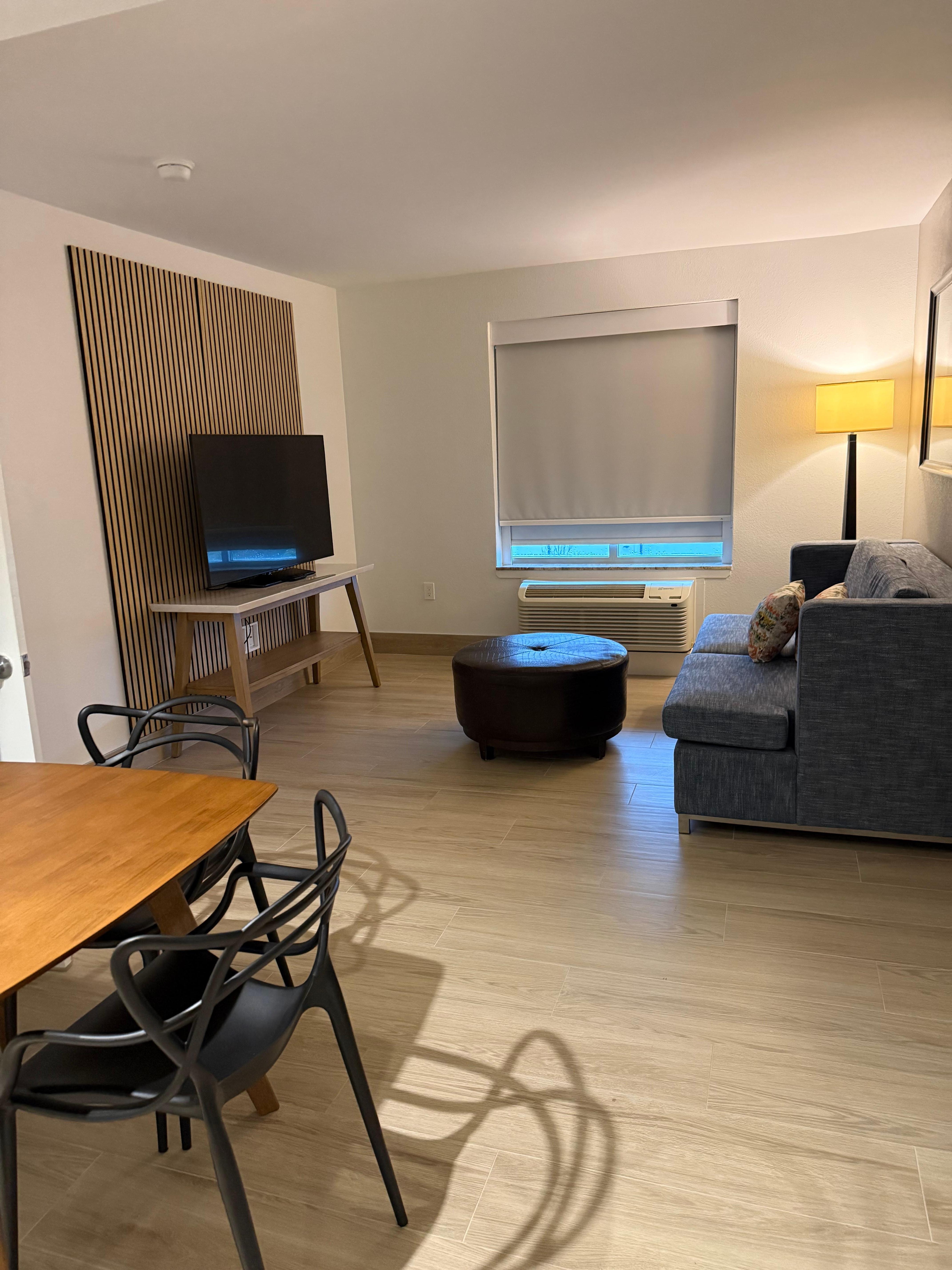 This is the living room and dining area