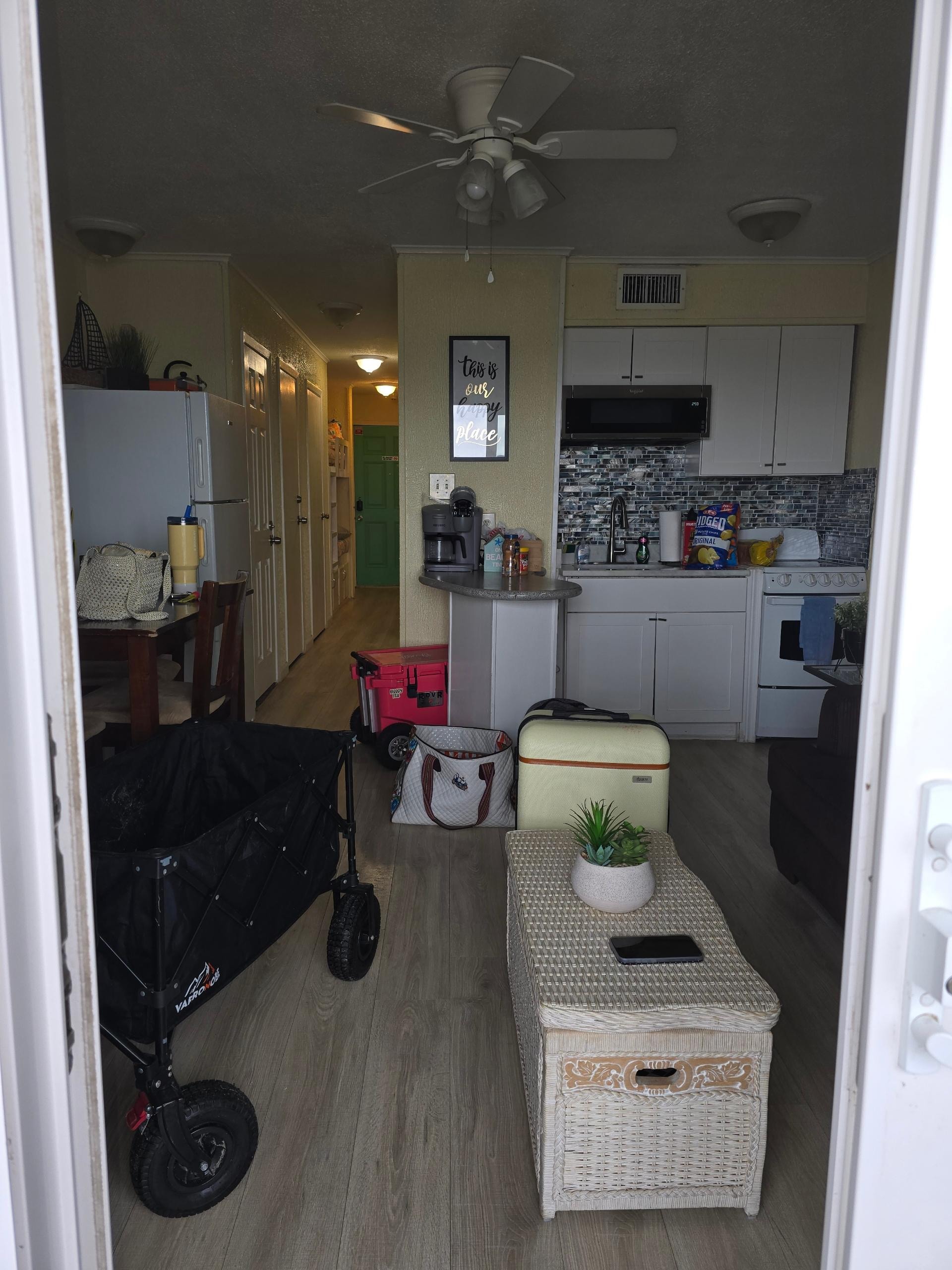 Dark and moist. The beds were all foam pads and just disgusting with moisture. 