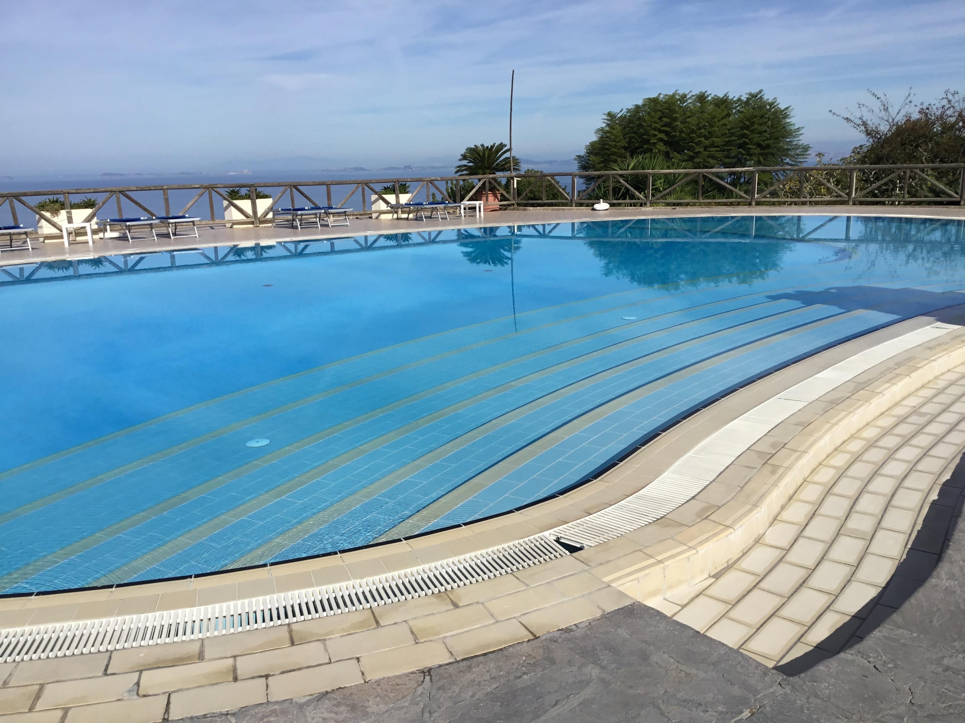 Pool at sister hotel with free shuttle bus.