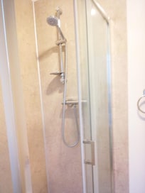 Shower pressure abysmal and regulator difficult to move.