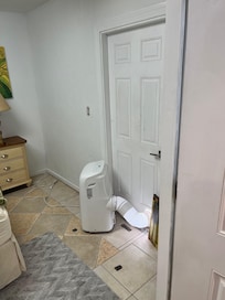 Air conditioning to outside with daylight shining in