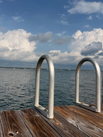 Swimming ladder from the private dock