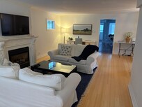 Living room comfort with fireplace