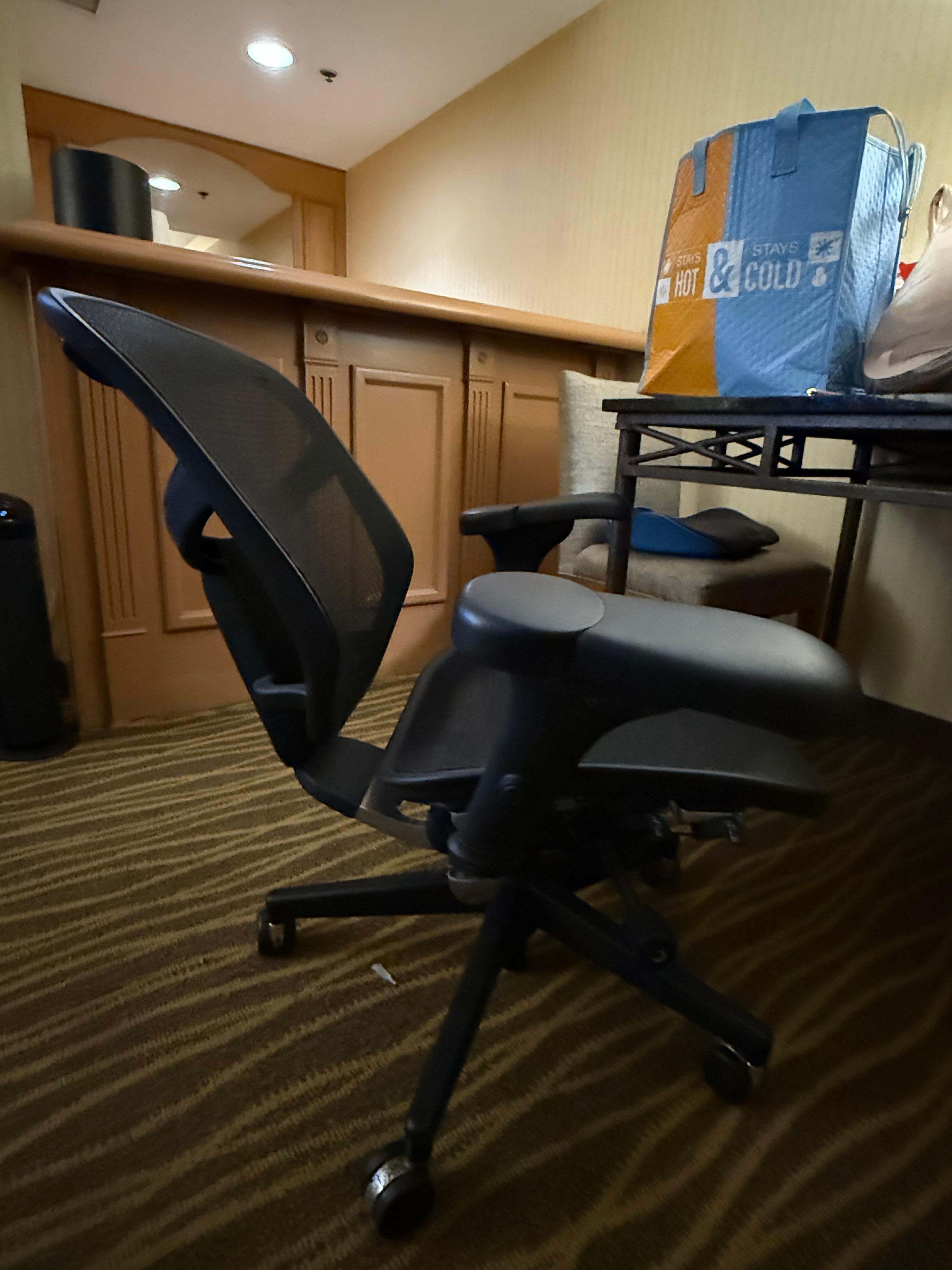 All of the chairs smelled up urine and any desk chairs were broken