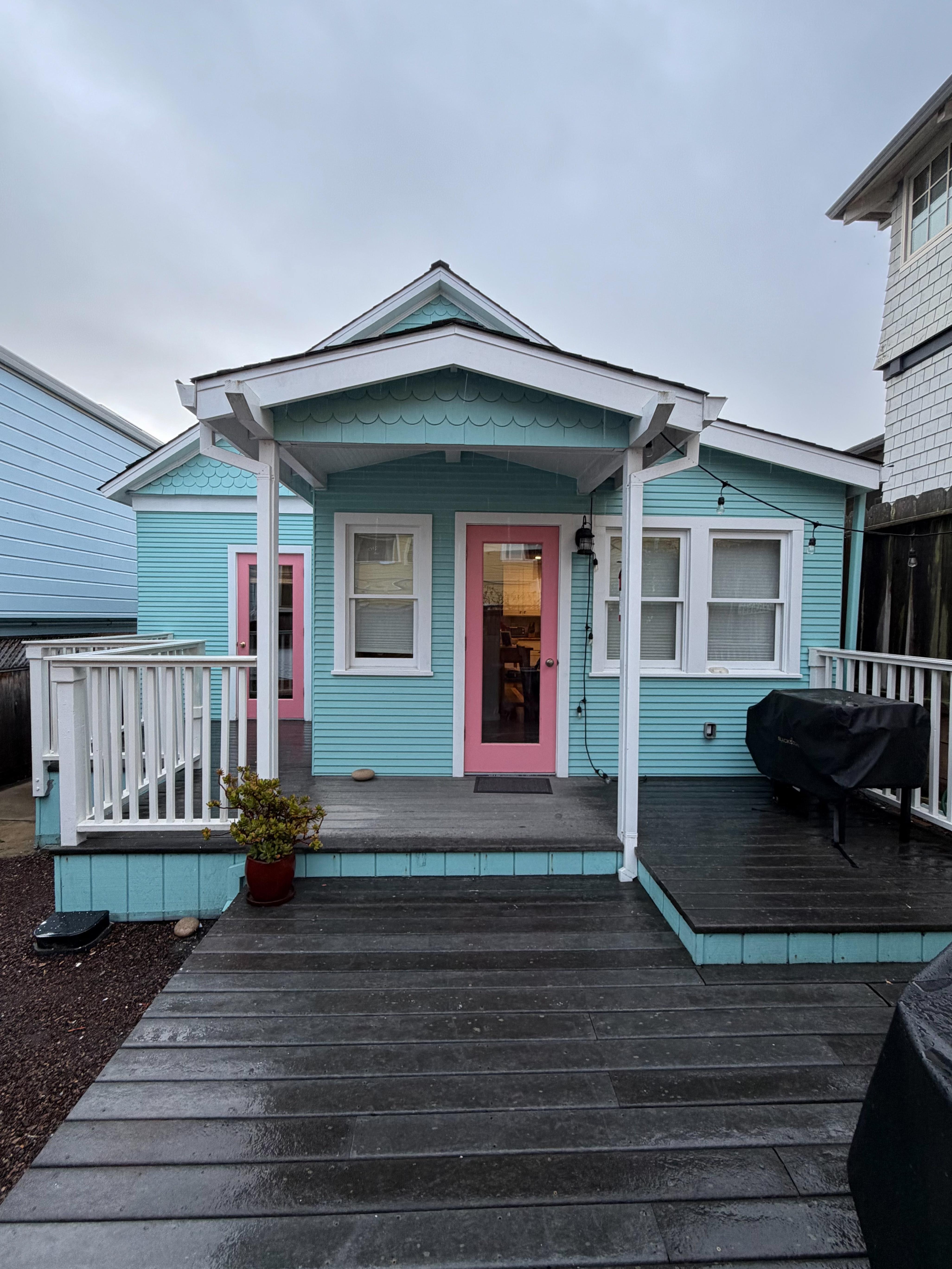 Backyard patio view.