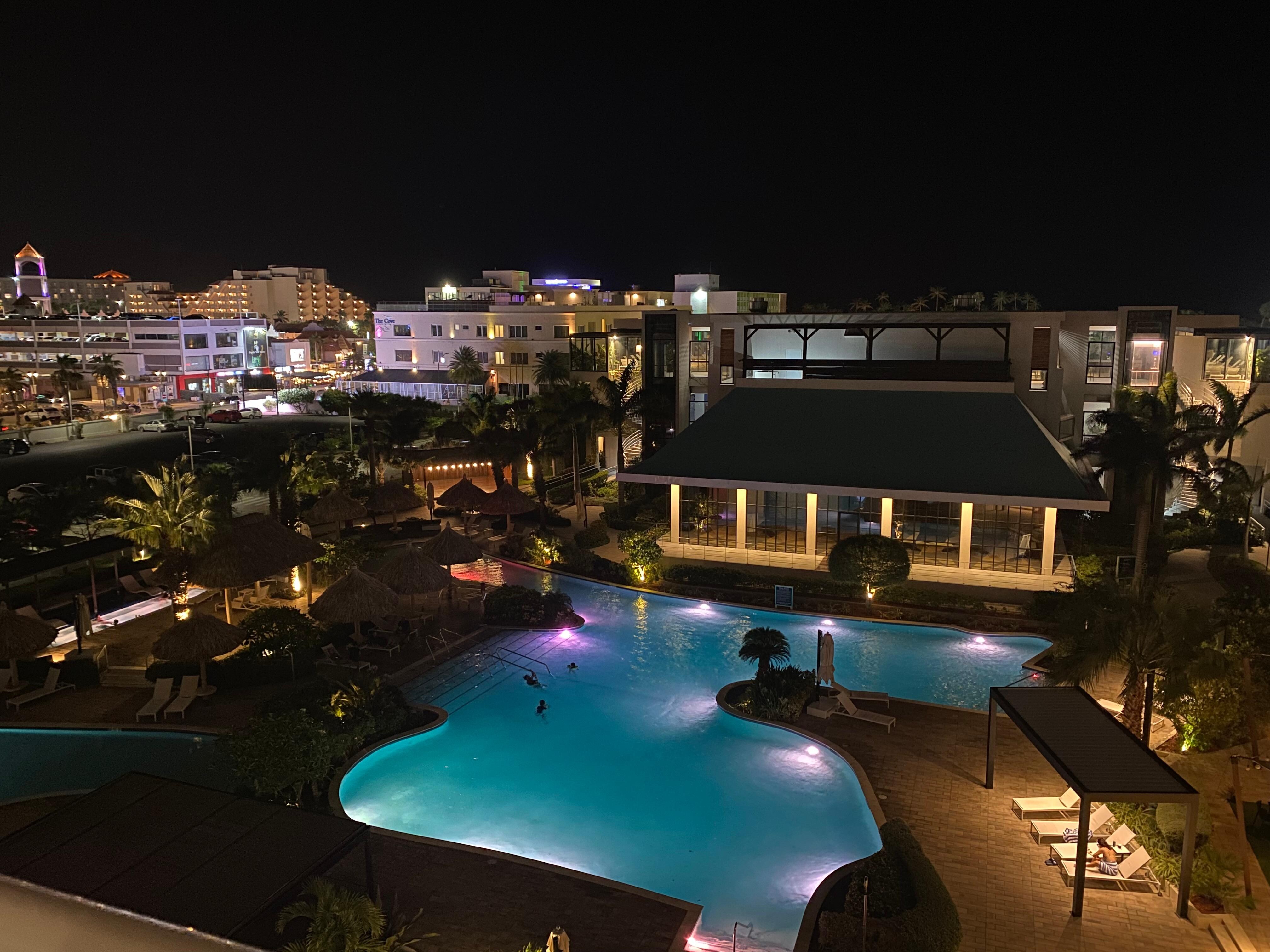 Night view from pool view balcony 