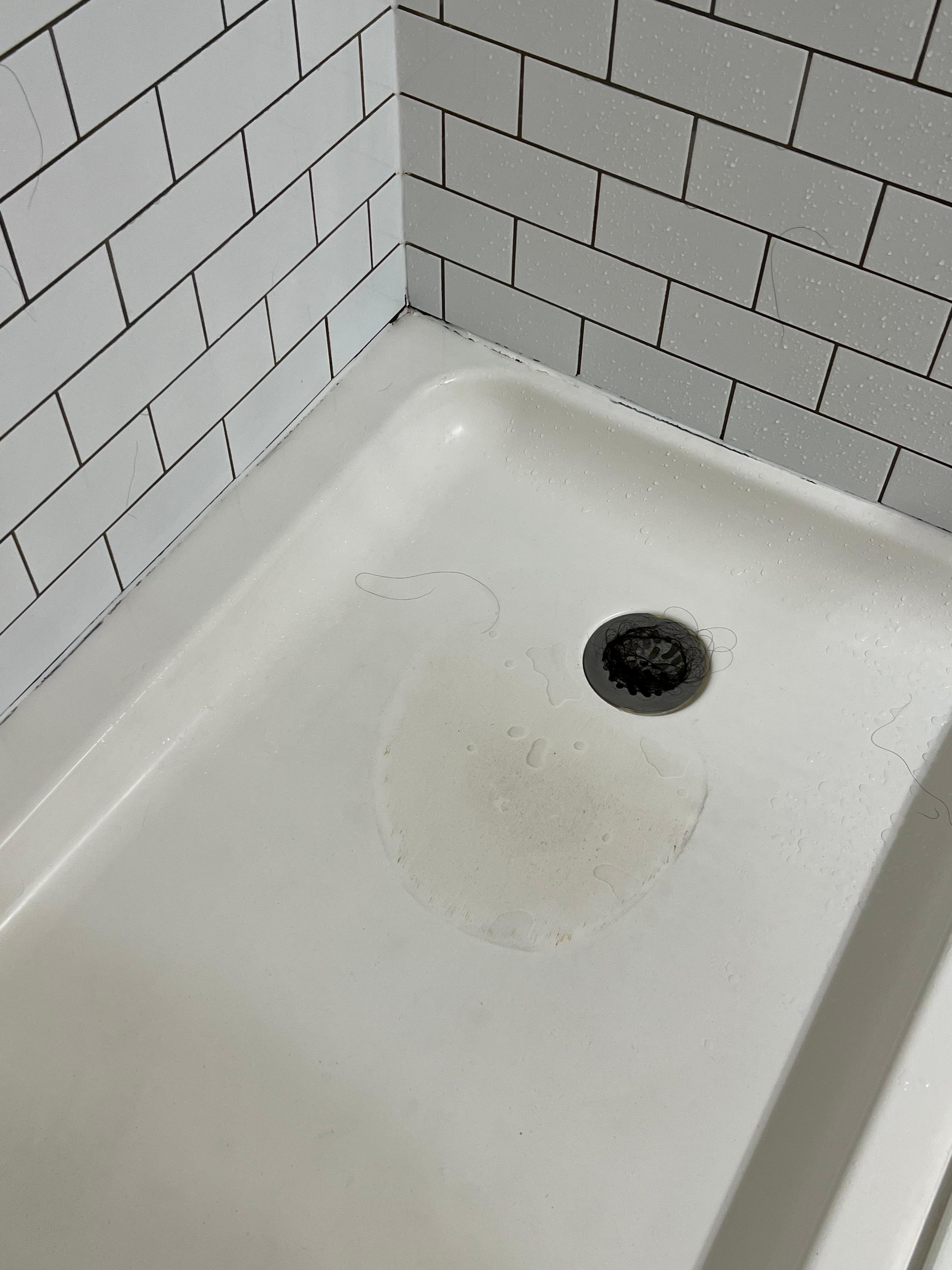 Staining on shower floors