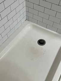 Staining on shower floors