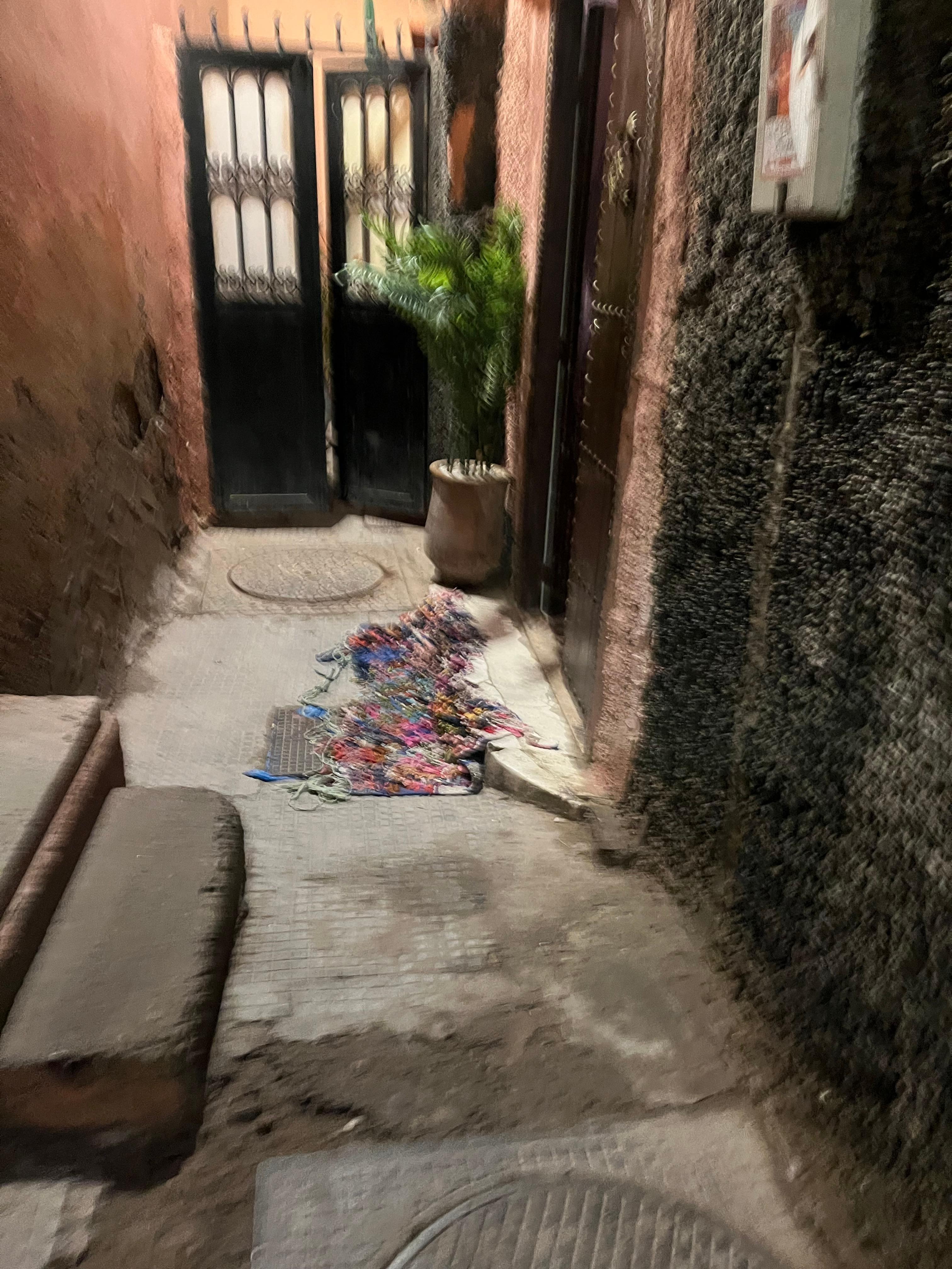 Mosque to the left, entrance to my building to the right