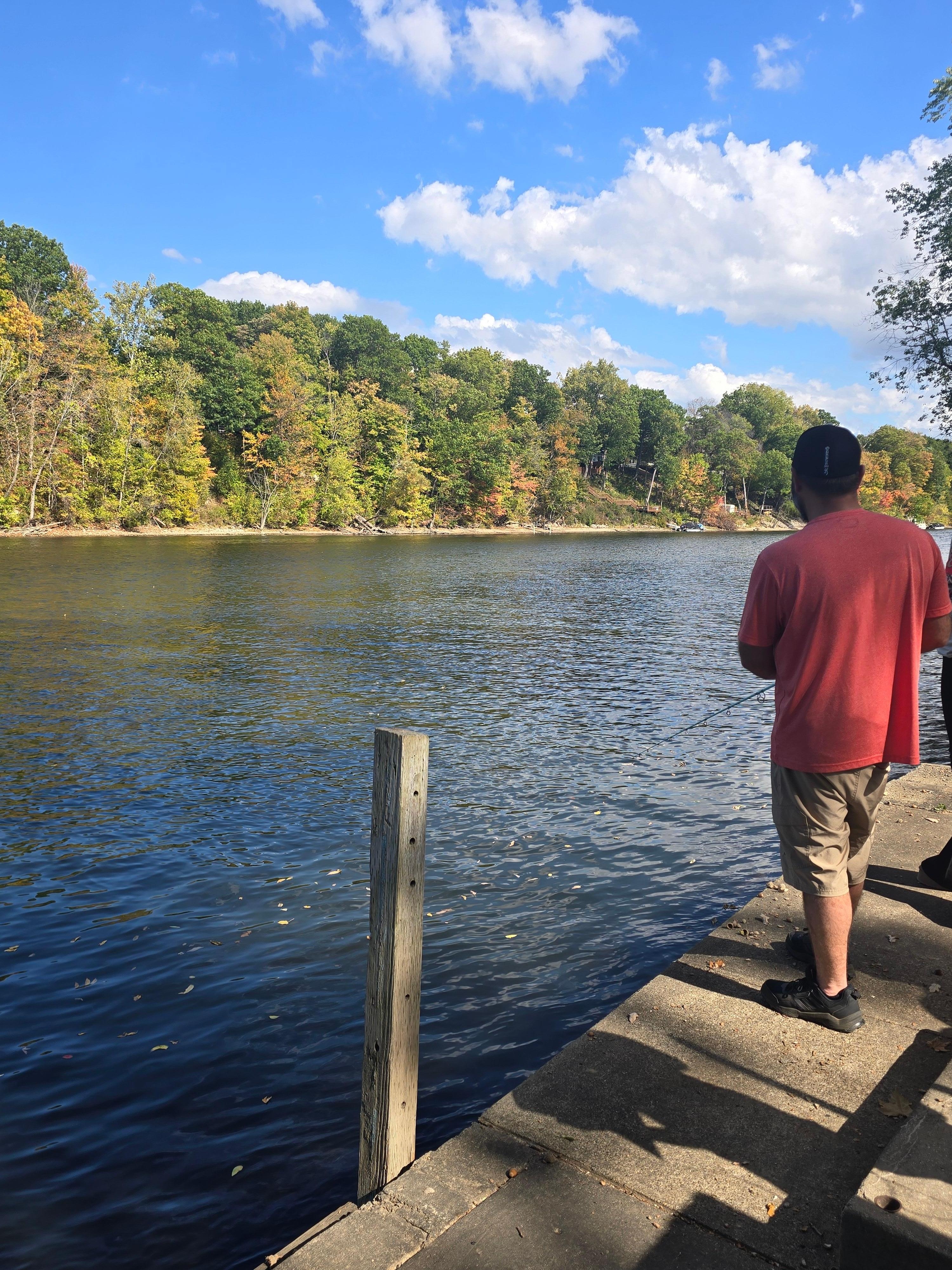 Fishing on the river.
