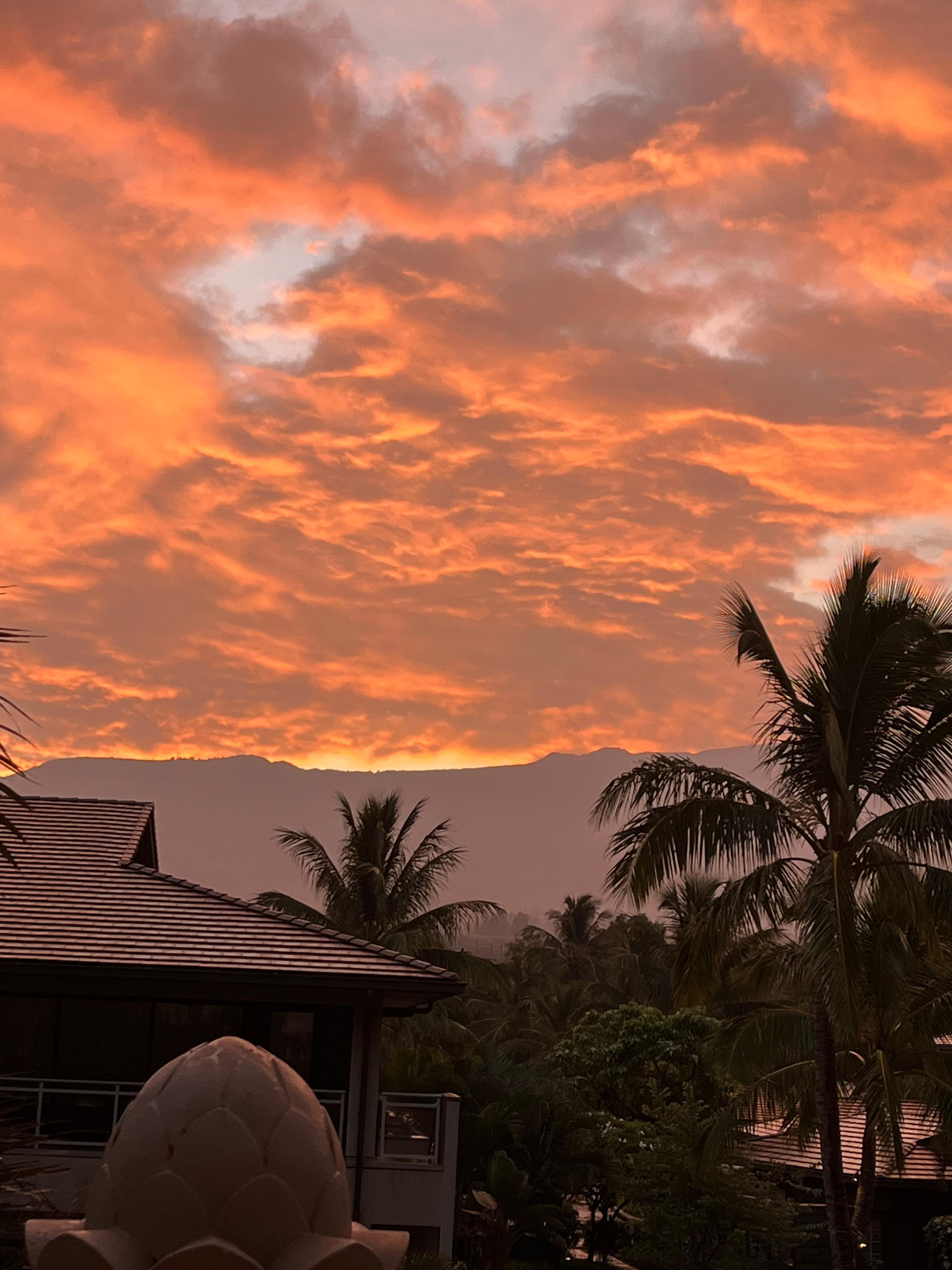 Sunrise over the mountains
View from the Lanai