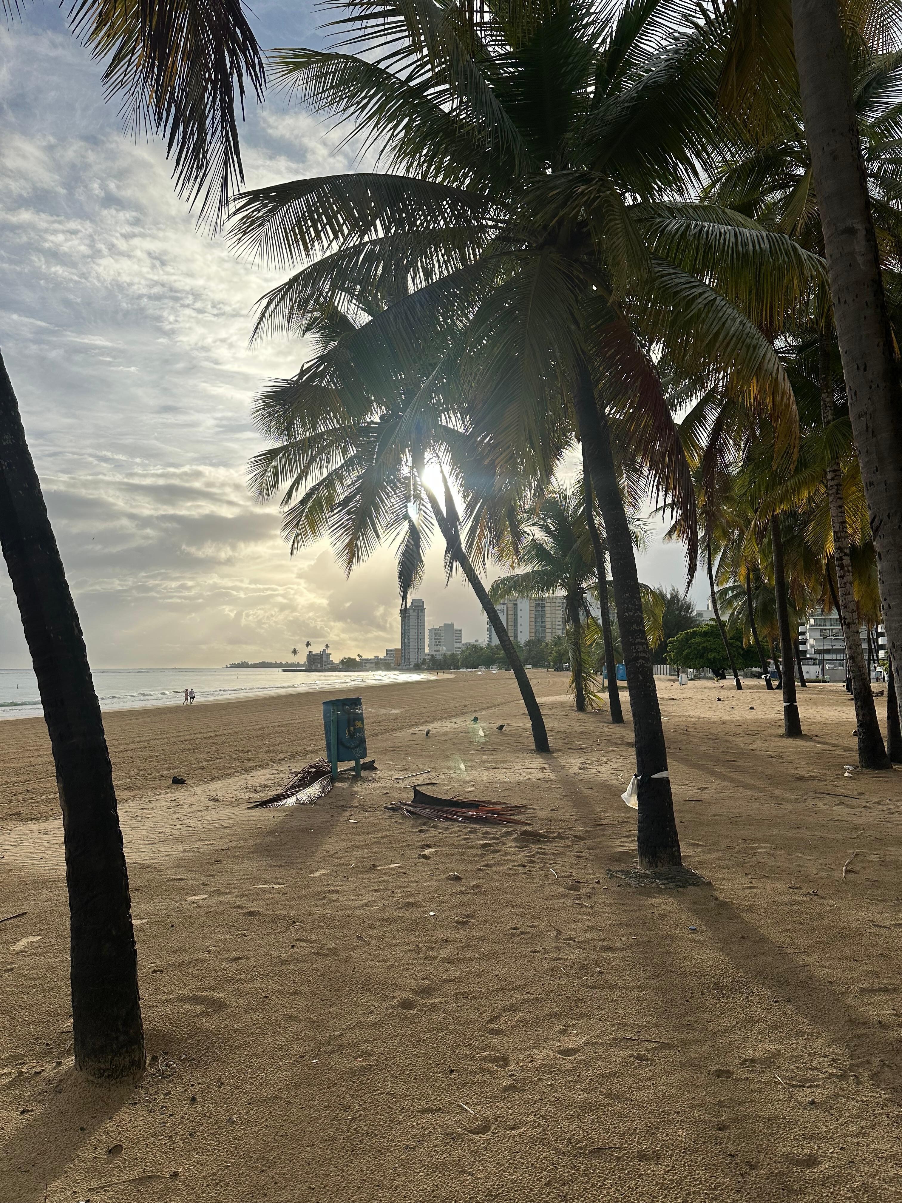 Sunrise at the beach across the street