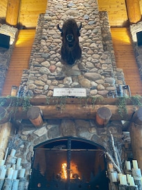 Lobby fireplace