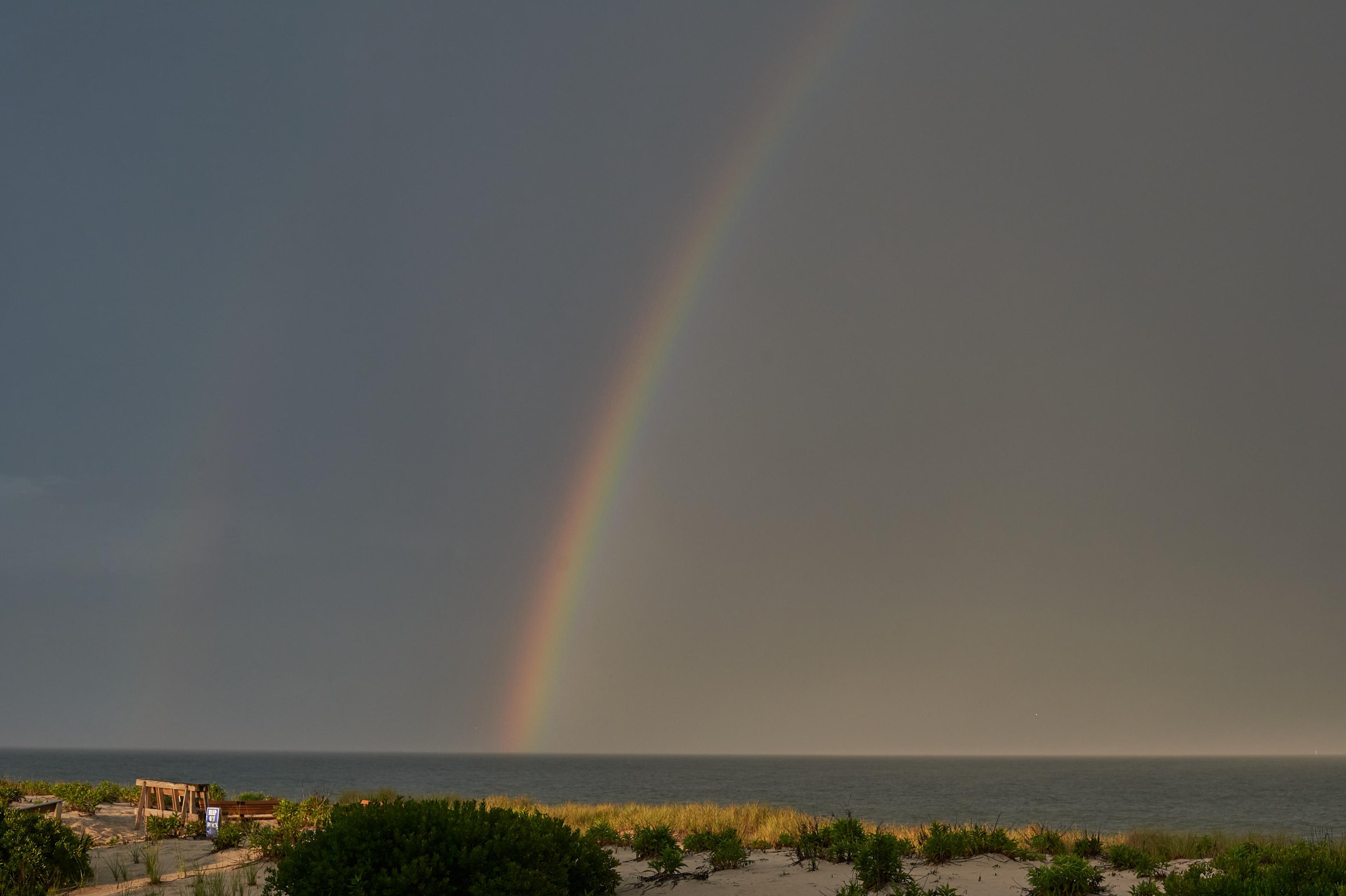 Catching the rainbow from the deck after a storm