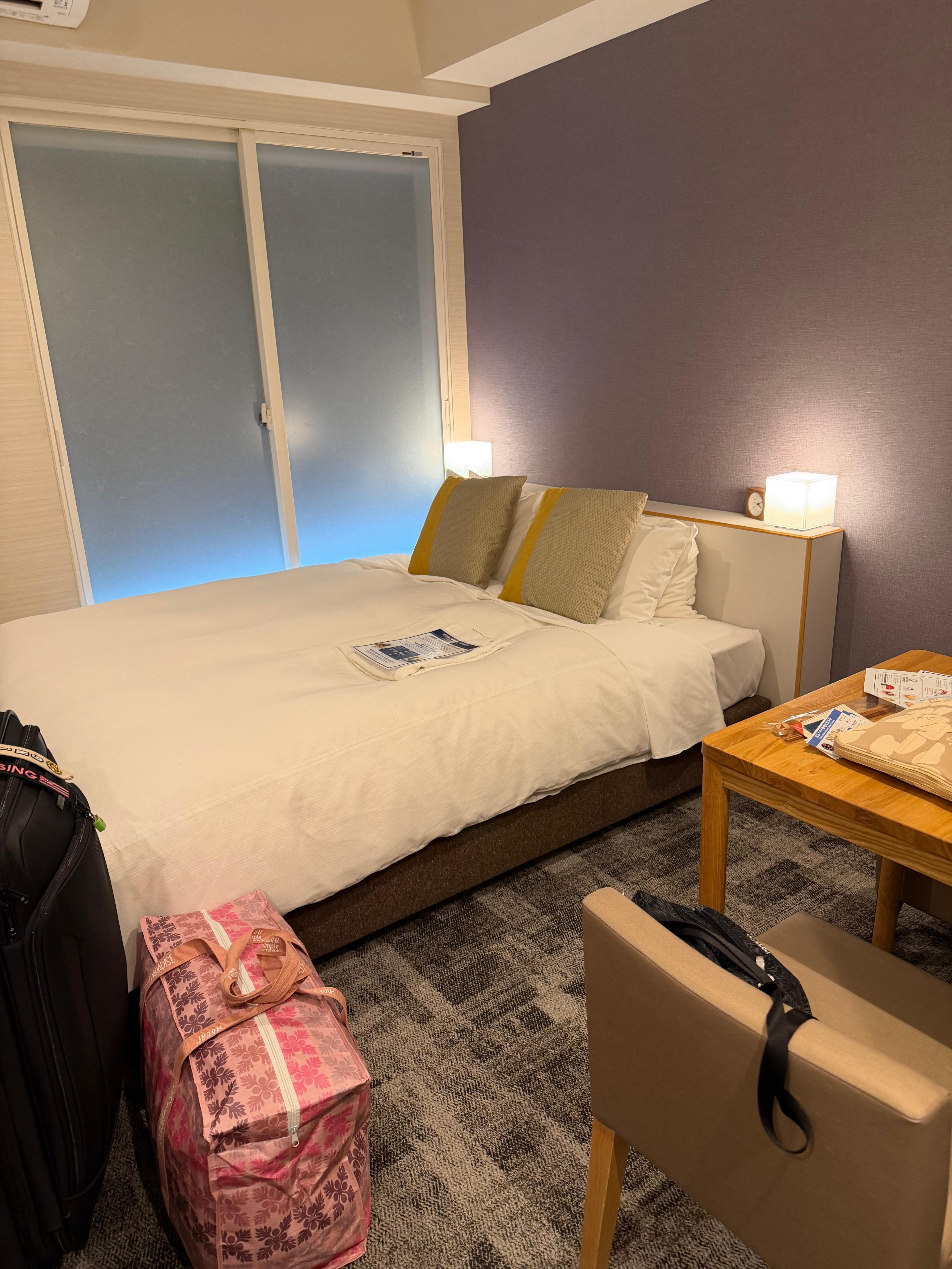 Bed and small eating nook