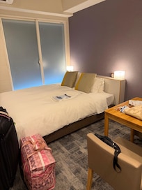 Bed and small eating nook