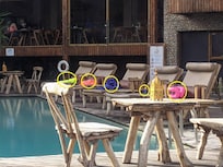Booked deckchairs at a very early time