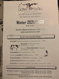 Menu restaurang