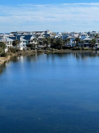Looking across the lake at a lovely neighborhood