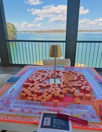 Mahjong on the sceeen porch