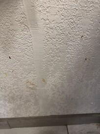 Dirty wall in the bathroom.