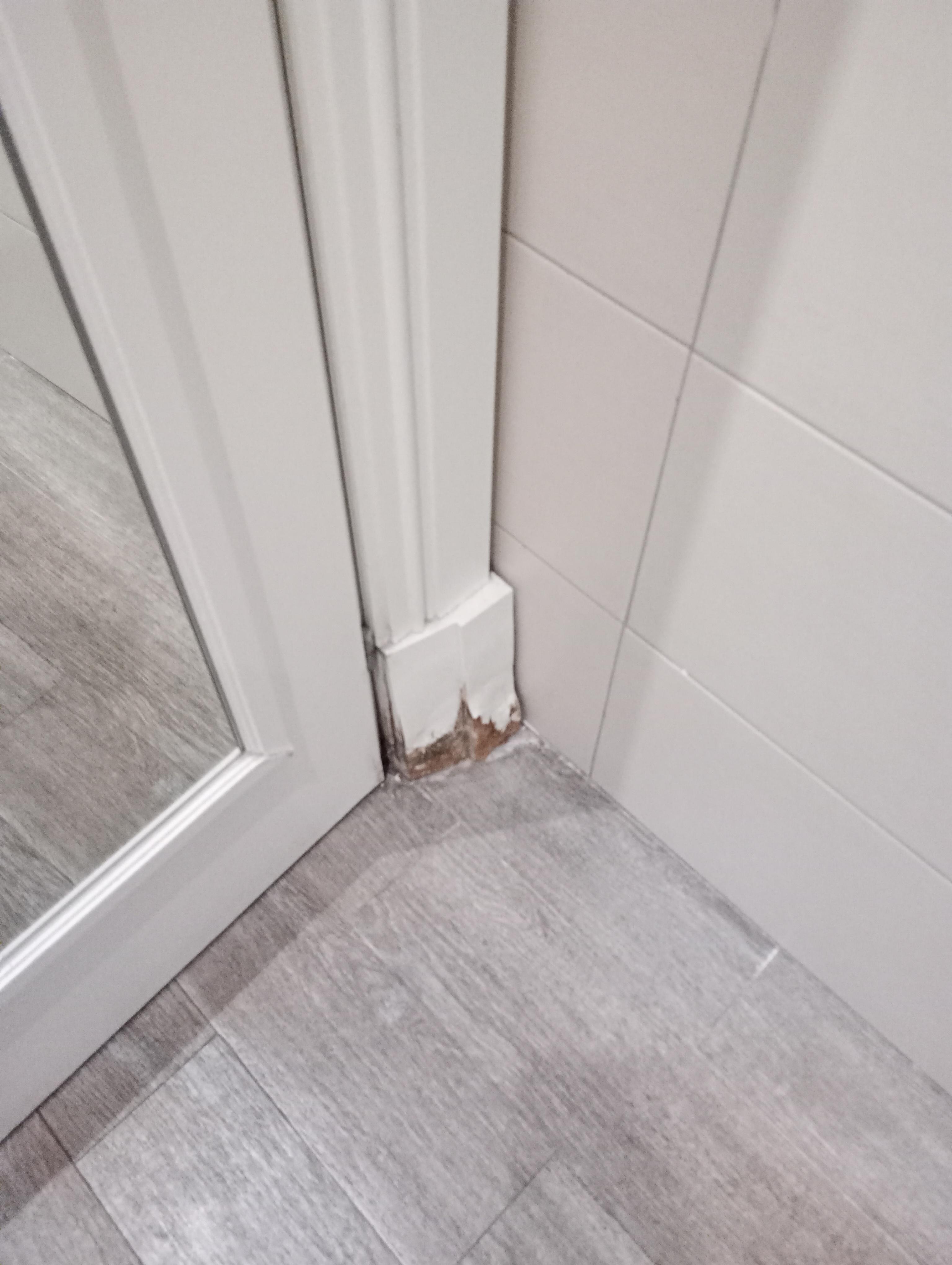 Water damage in bathroom