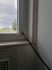 Cable cord thru open window