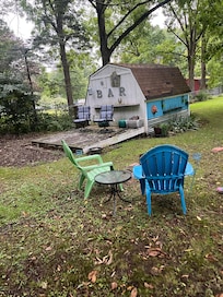 Yard was really well kept and we played bocce (we brought) and croquet (they have a nice set there and cornhole too!) - I wished the little patio was a little more inviting - again a very minor thing