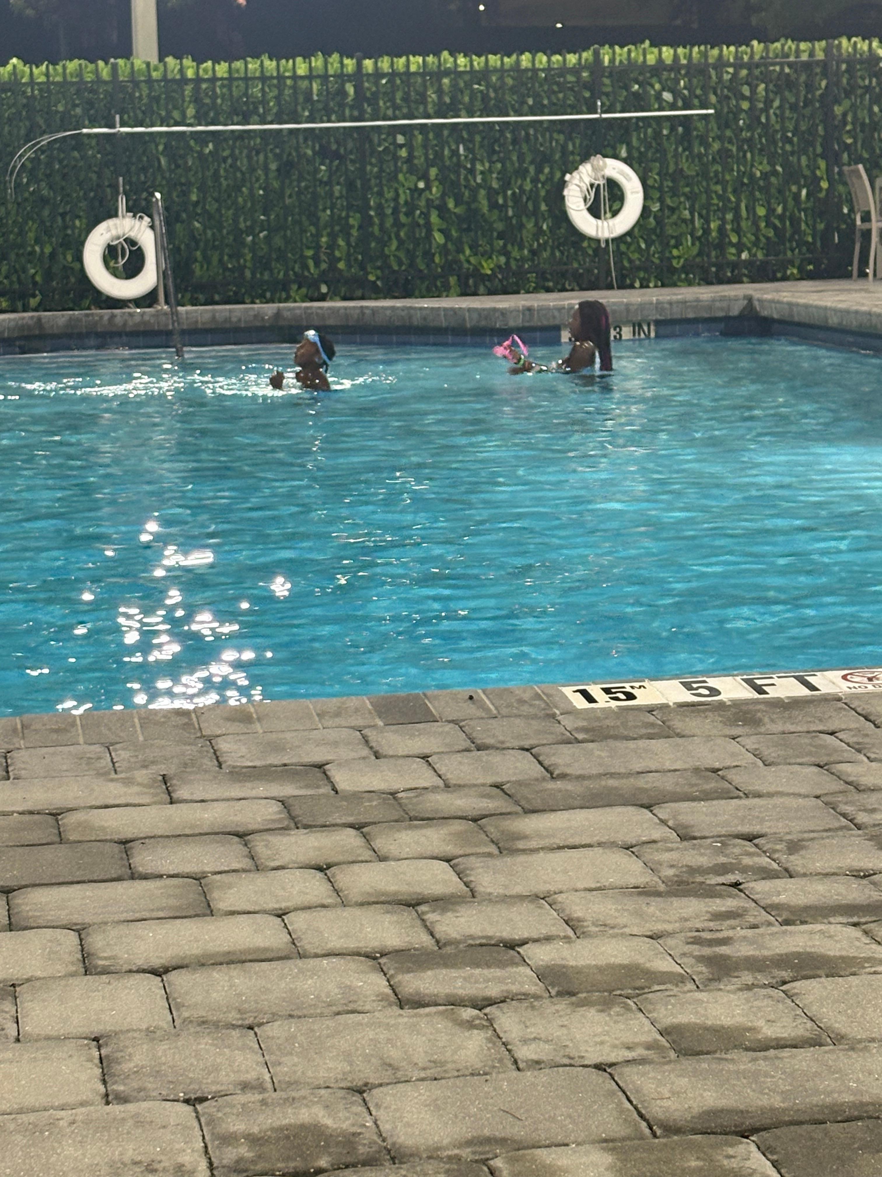 My children enjoying the pool outdoor. 
