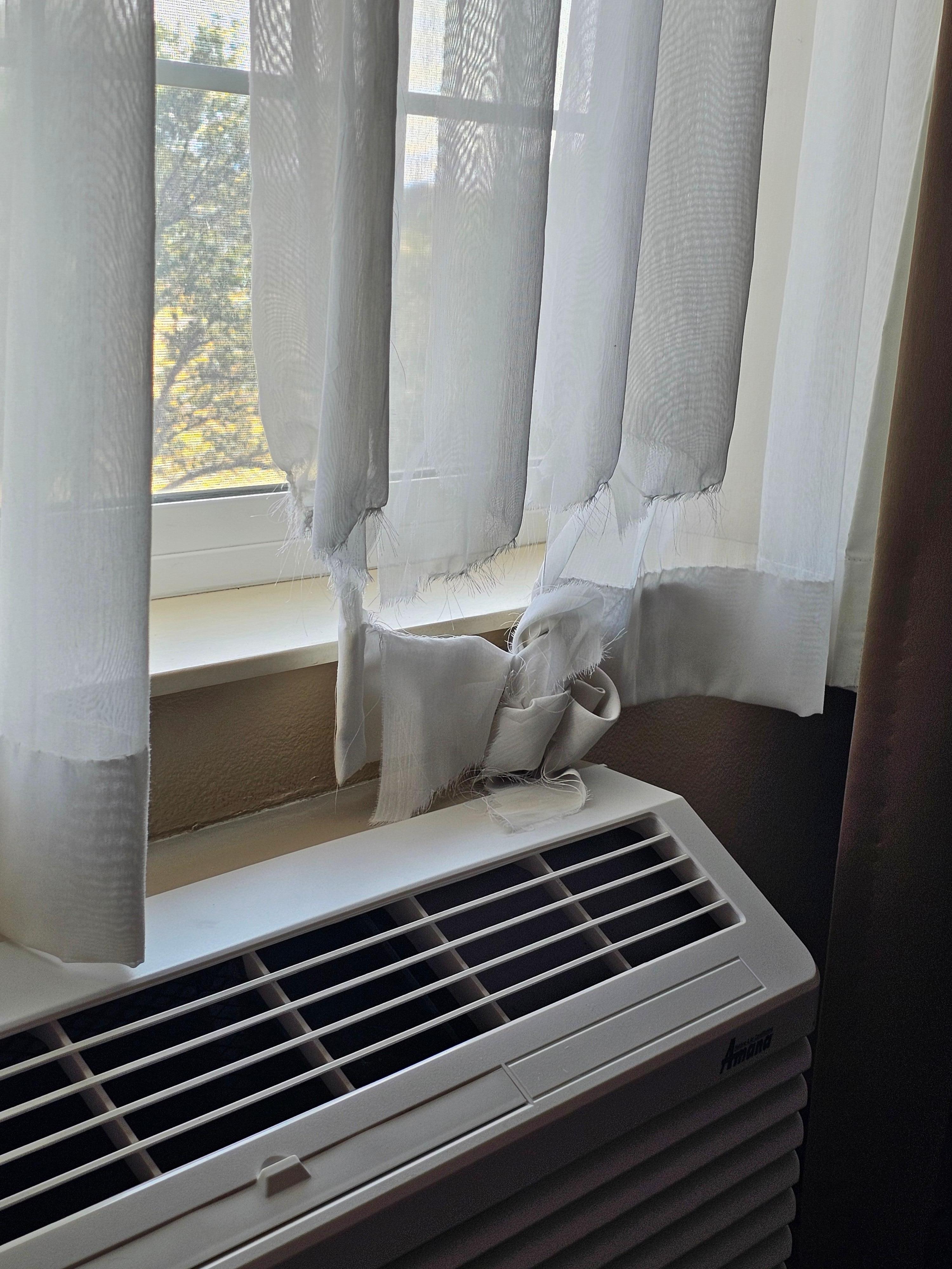 Torn curtain.