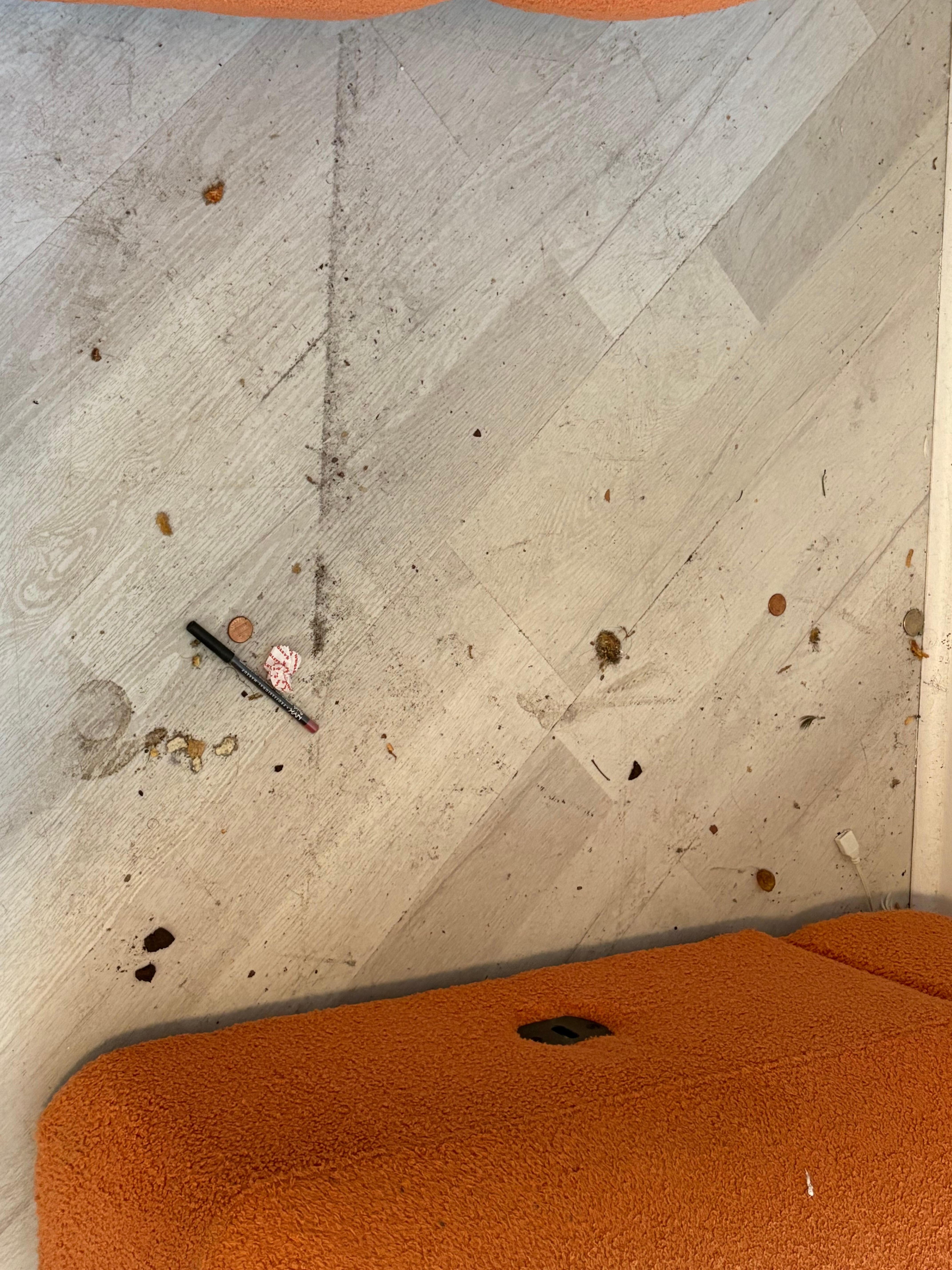 Behind the couches