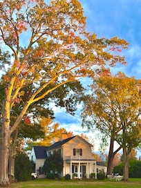 Main house in morning sun.