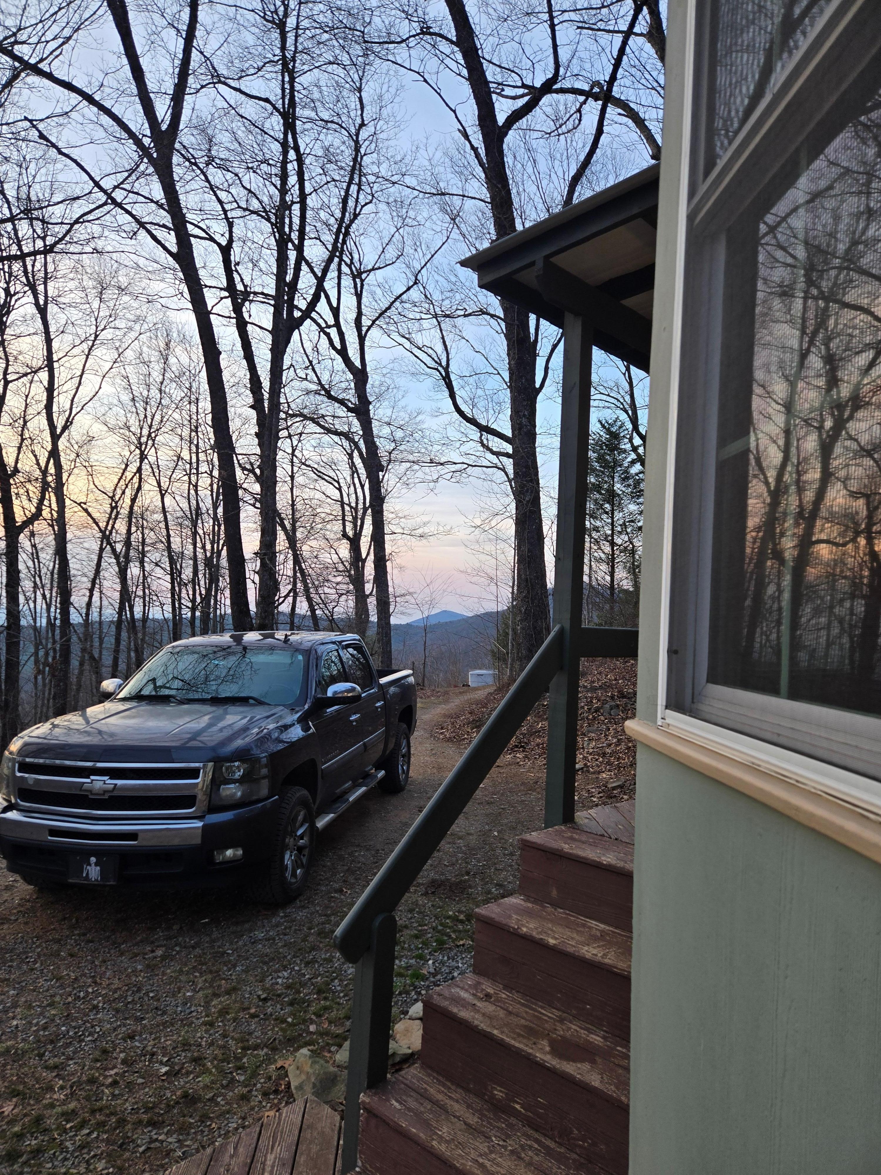 Looking back to the driveway