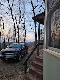 Looking back to the driveway