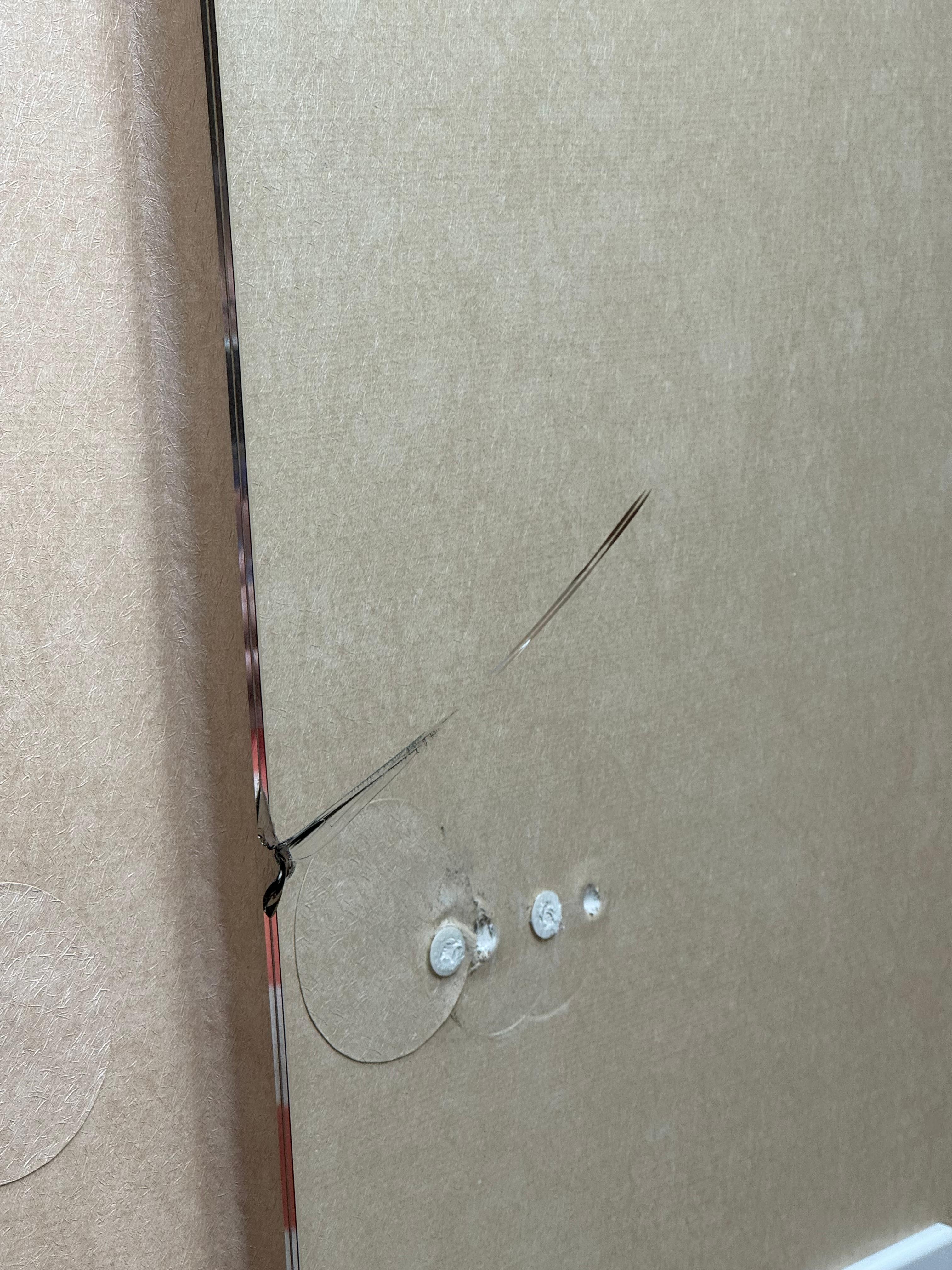 Cracked vanity mirror