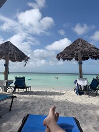 Drinks at the pool bar with ocean views