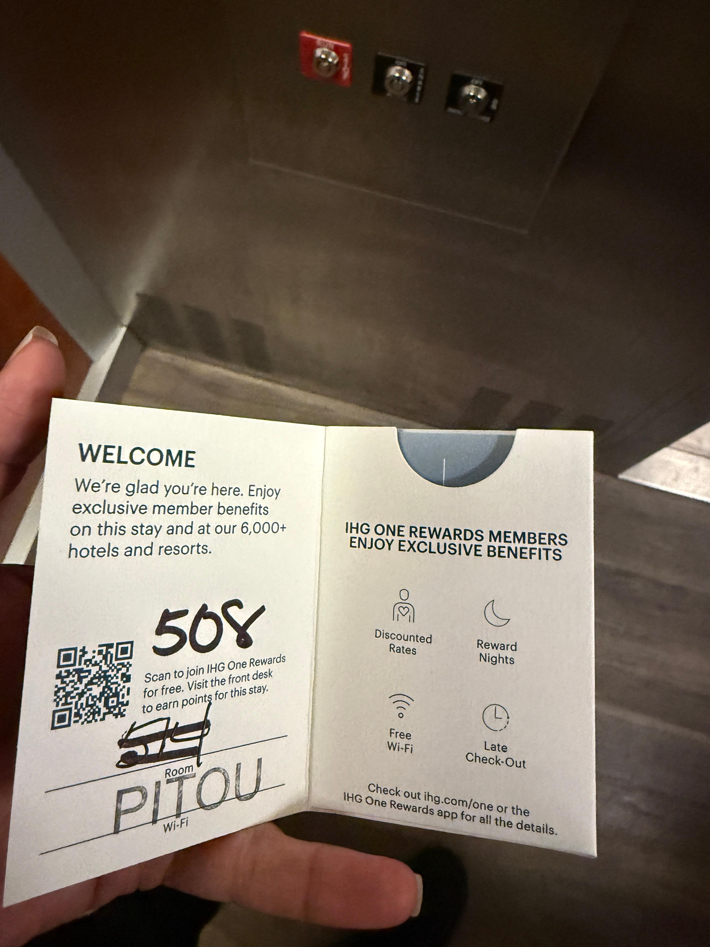 Gave me sold room key

