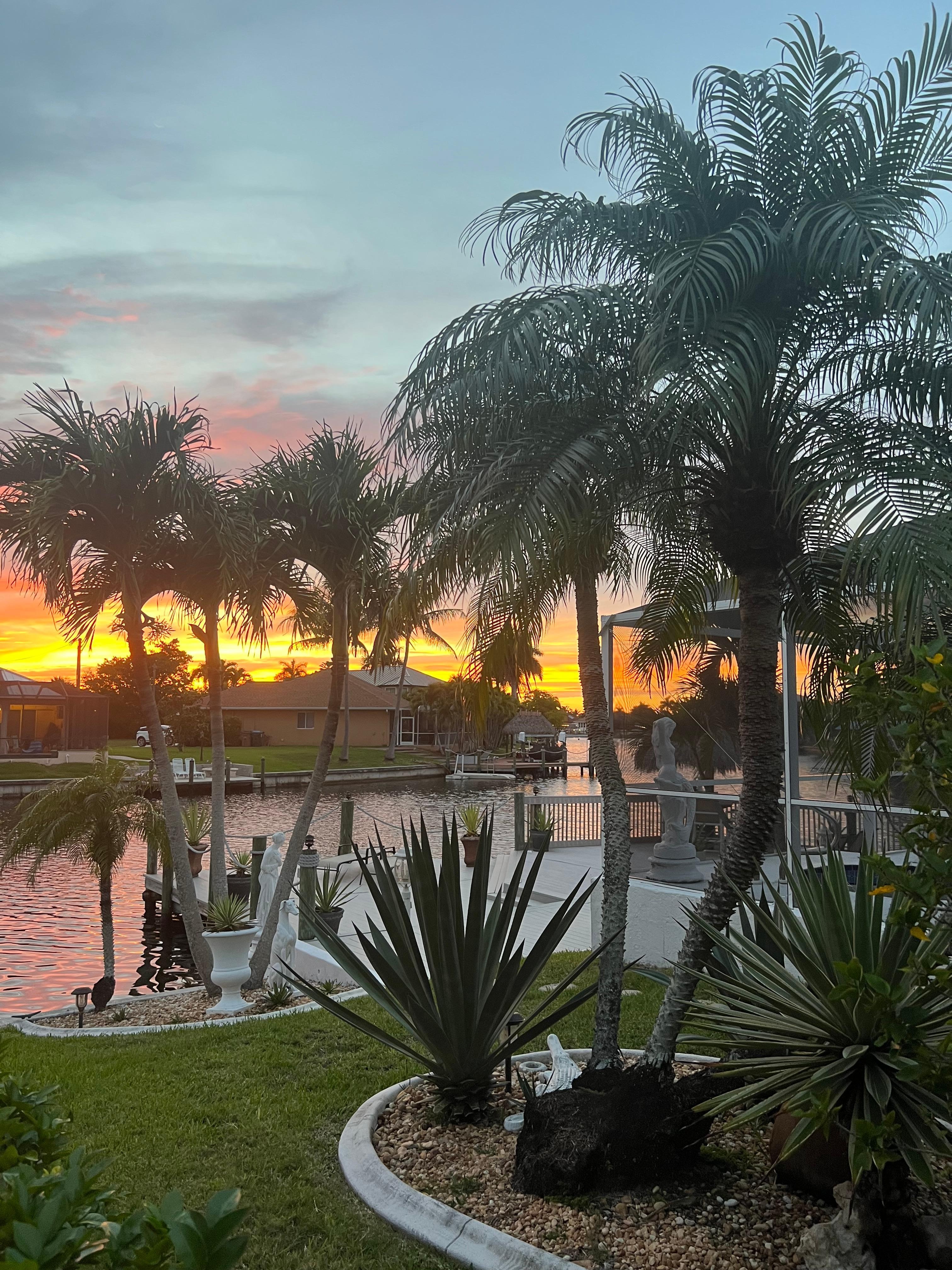 View of Gulf canal sunset