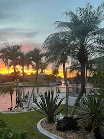 View of Gulf canal sunset