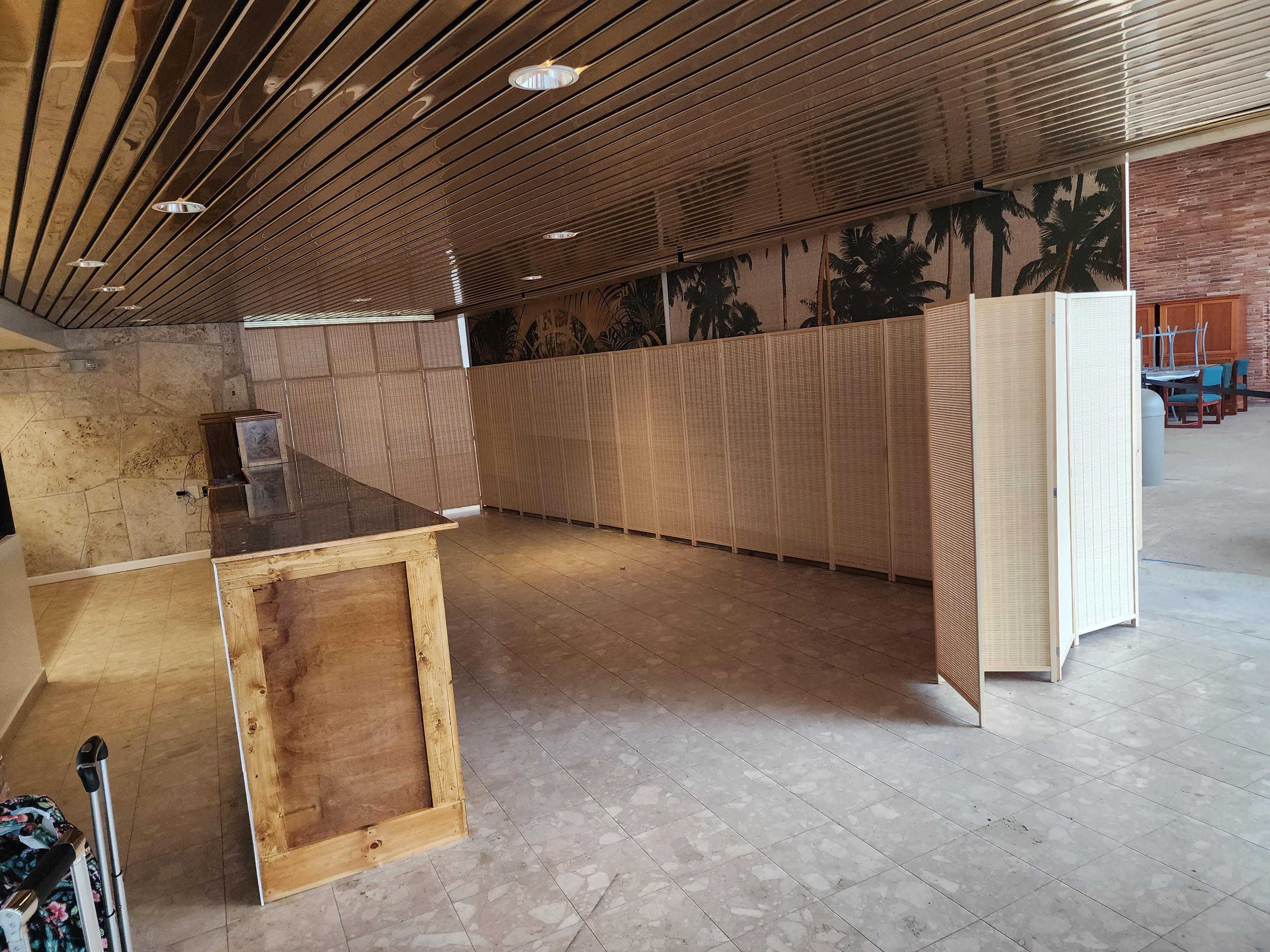 Lobby with no one working in it