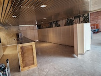 Lobby with no one working in it