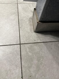 Dirt on restroom floors/walls