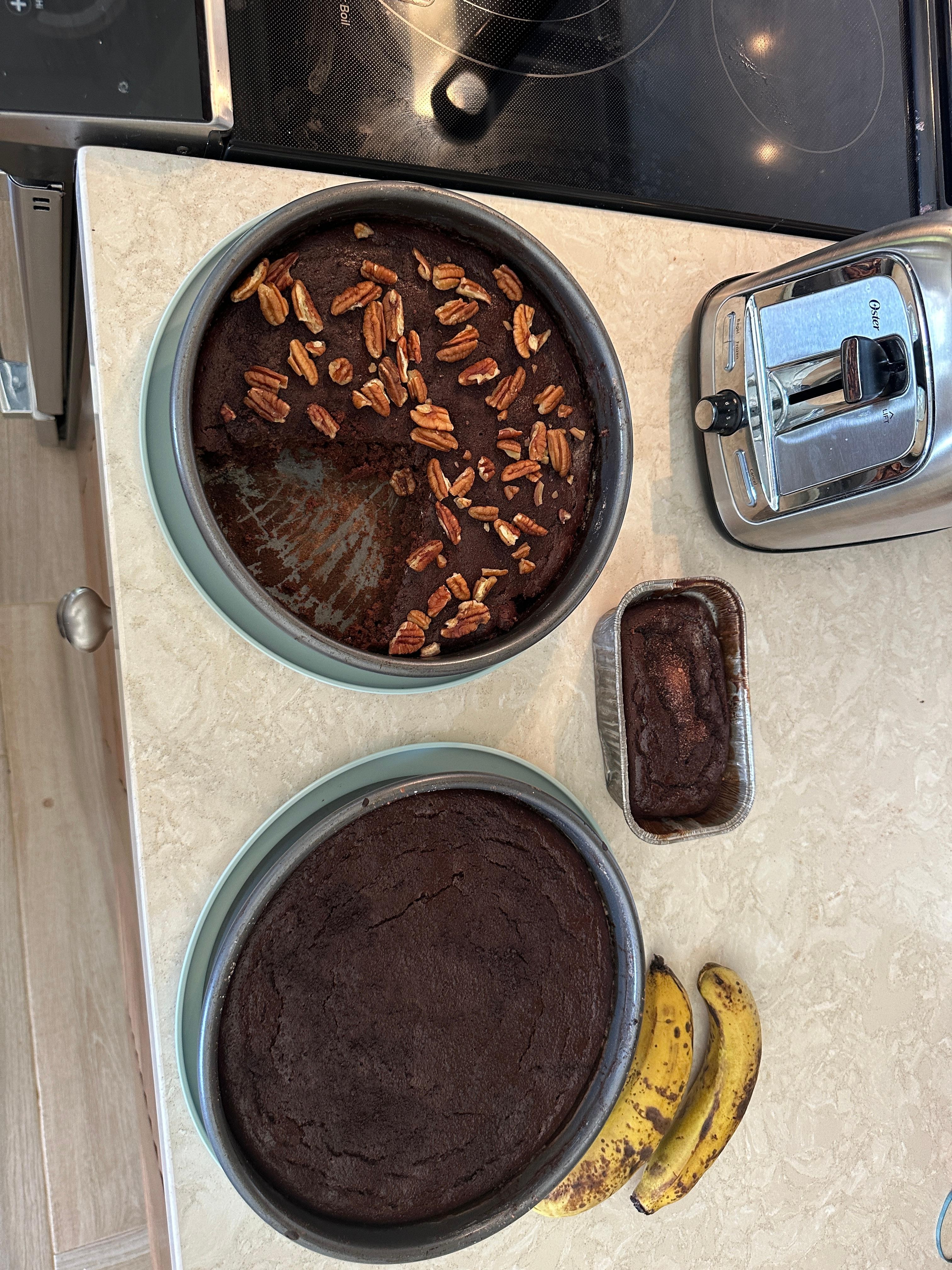 Cakes homemade from our bunch of local gift bananas