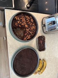 Cakes homemade from our bunch of local gift bananas