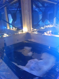 This is the type of hot tub that we wanted and we got itty bitty hot tub we barely can fit into it