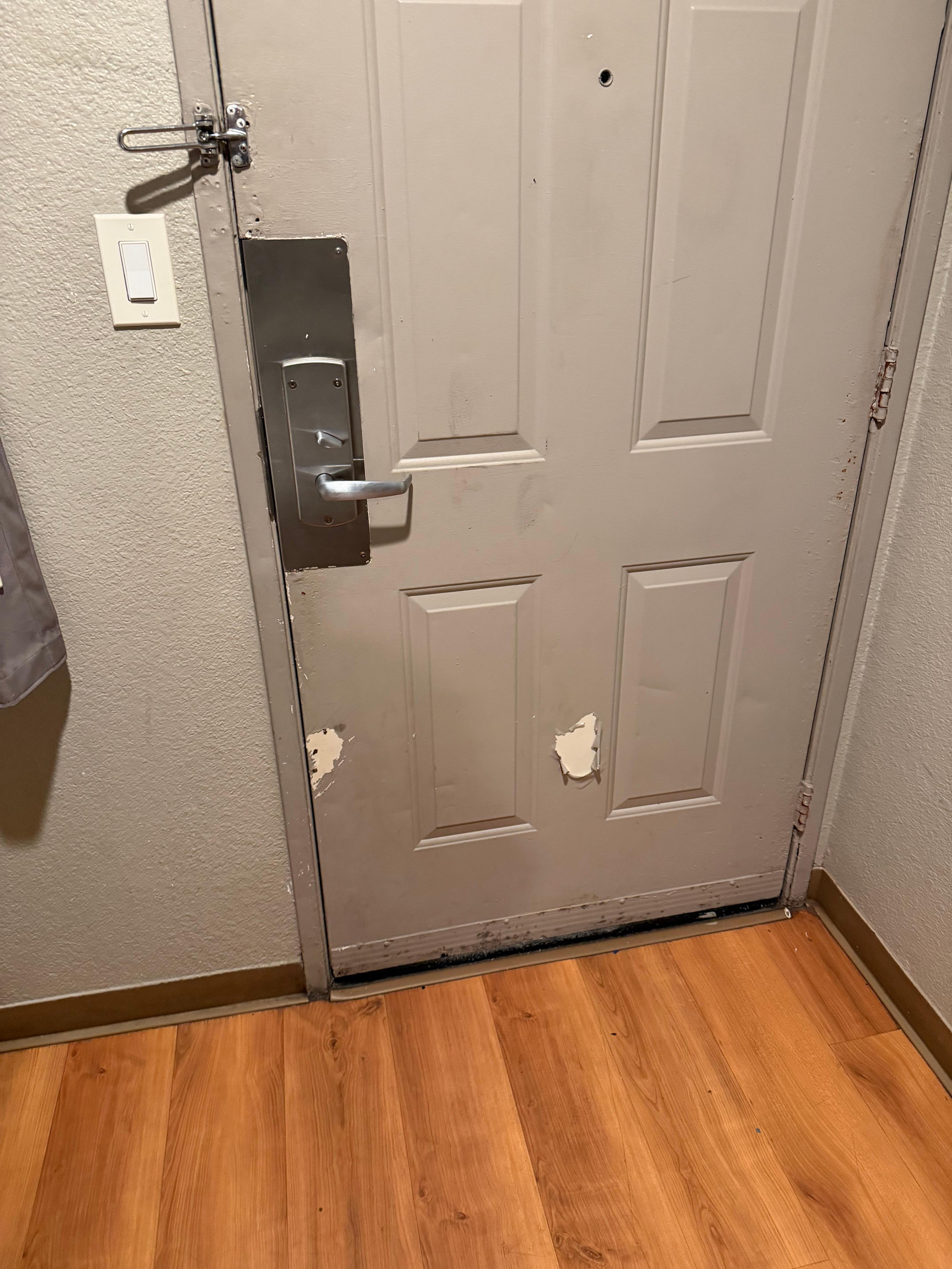 Paint peeling in door