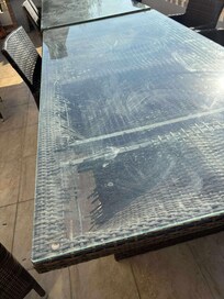 Broken outdoor table