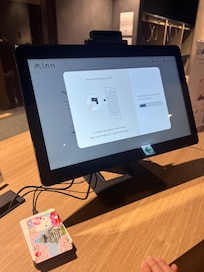 Very high tech hotel which use own IC card as room key card.