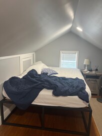Uncleaned bedroom at check in